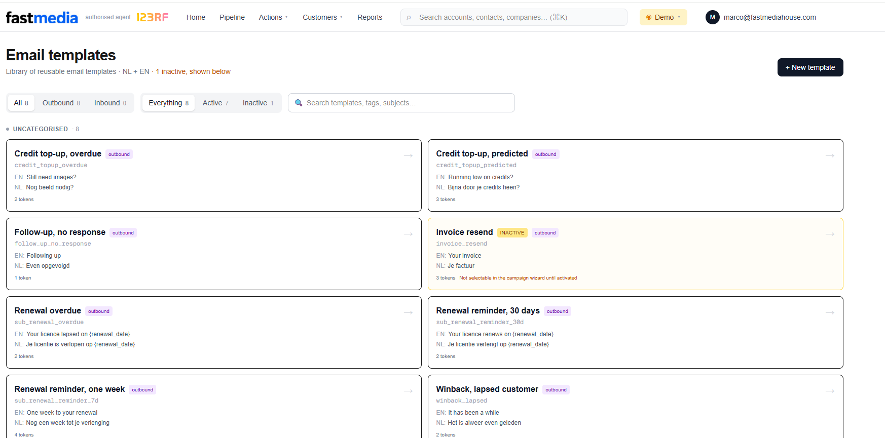 Email templates